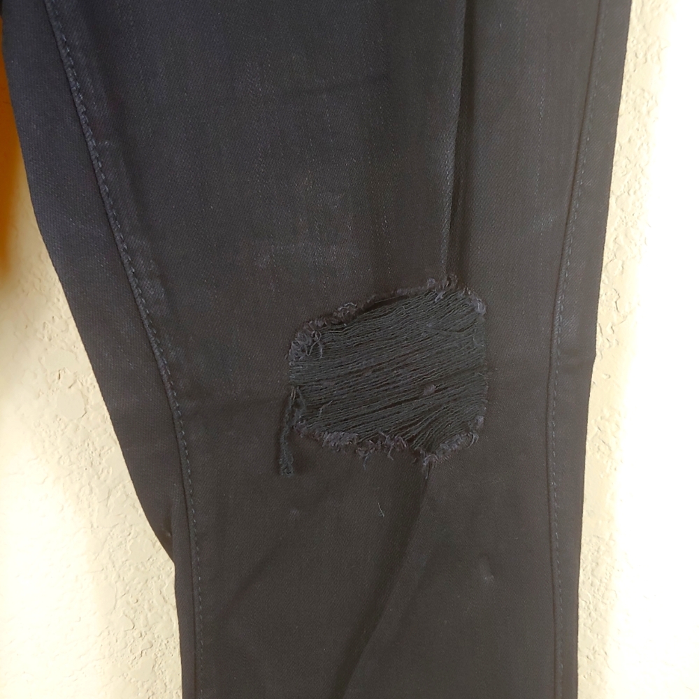 Torrid premium cropped jegging black jeans distressed raw hem size 16 - Picture 13 of 16